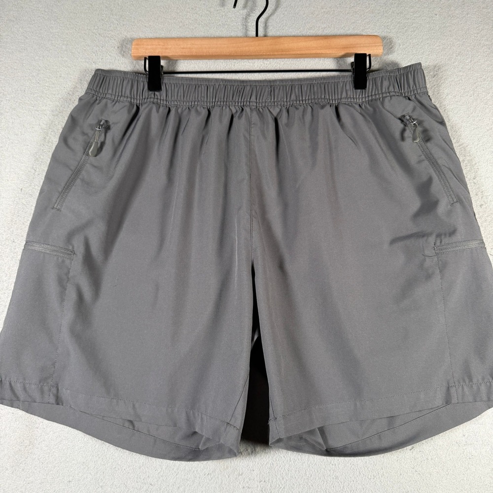 Willit Mens Gray Hiking Cargo Shorts XXL Elastic Waist Zipper‎ Pockets Quick Dry